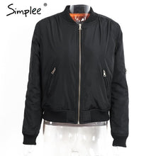 Load image into Gallery viewer, Simplee Apparel Winter parkas cool basic bomber jacket Women Army Green down jacket coat Padded zipper chaquetas biker outwear